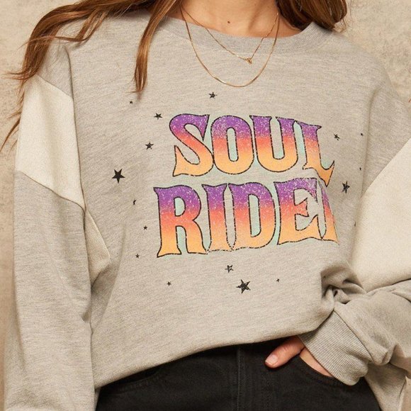 French Terry Knit Sweatshirt - Soul Rider - Picture 2 of 3